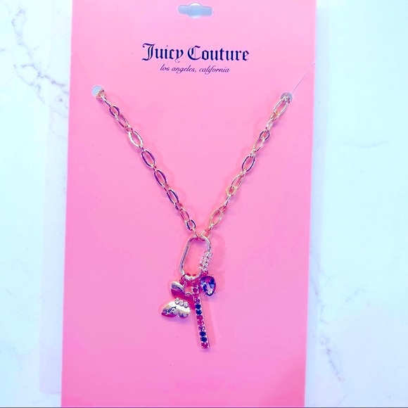 New Juicy Couture Charm Butterfly Gold Statement Necklace - Picture 7 of 7